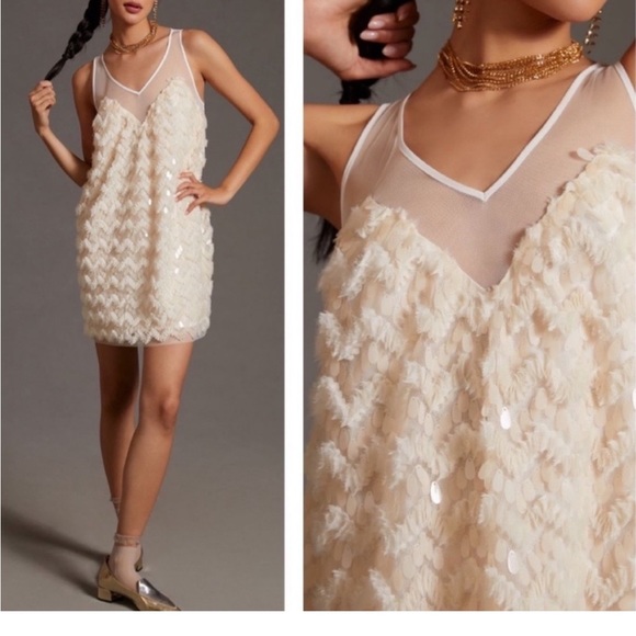 Anthropologie Dresses & Skirts - Maeve by Anthropologie sequin and feather dress